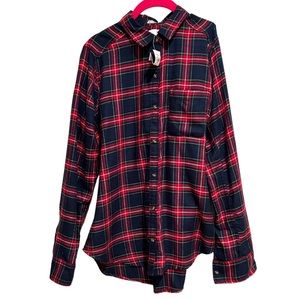 Hollister Boyfriend fit, pocket flannel shirt